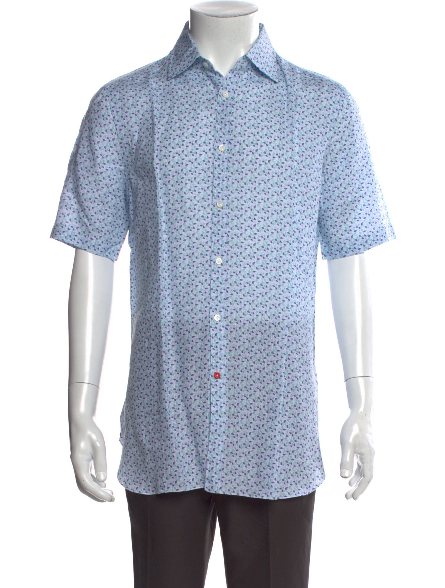 Isaia Linen Printed Shirt w/ Tags