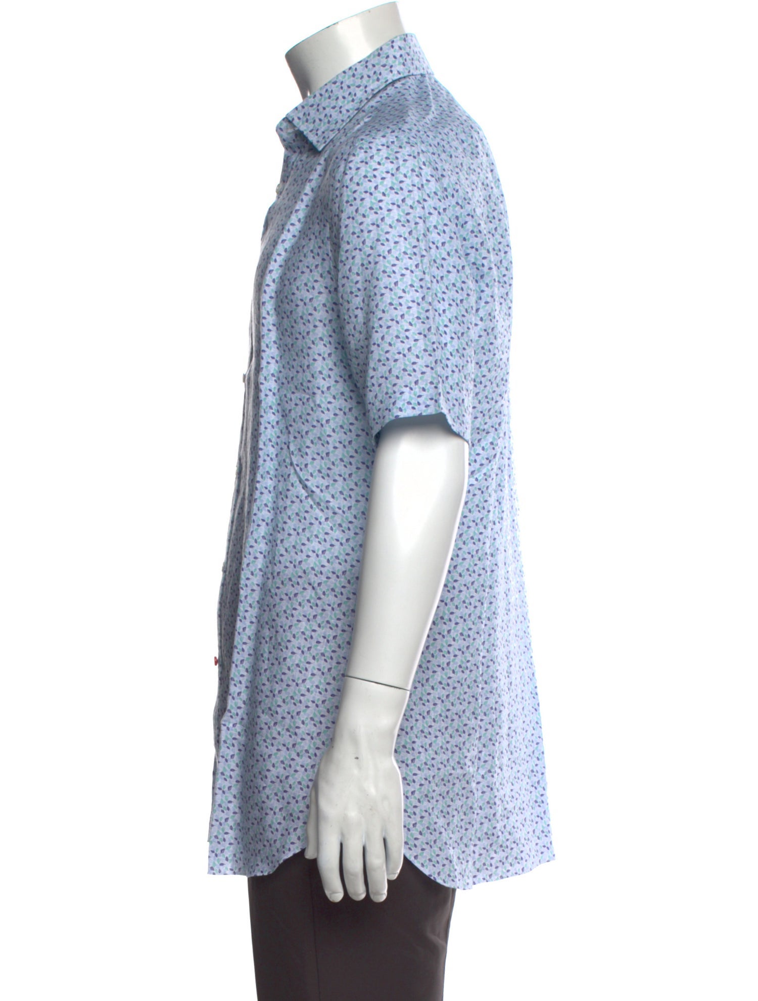 Isaia Linen Printed Shirt w/ Tags