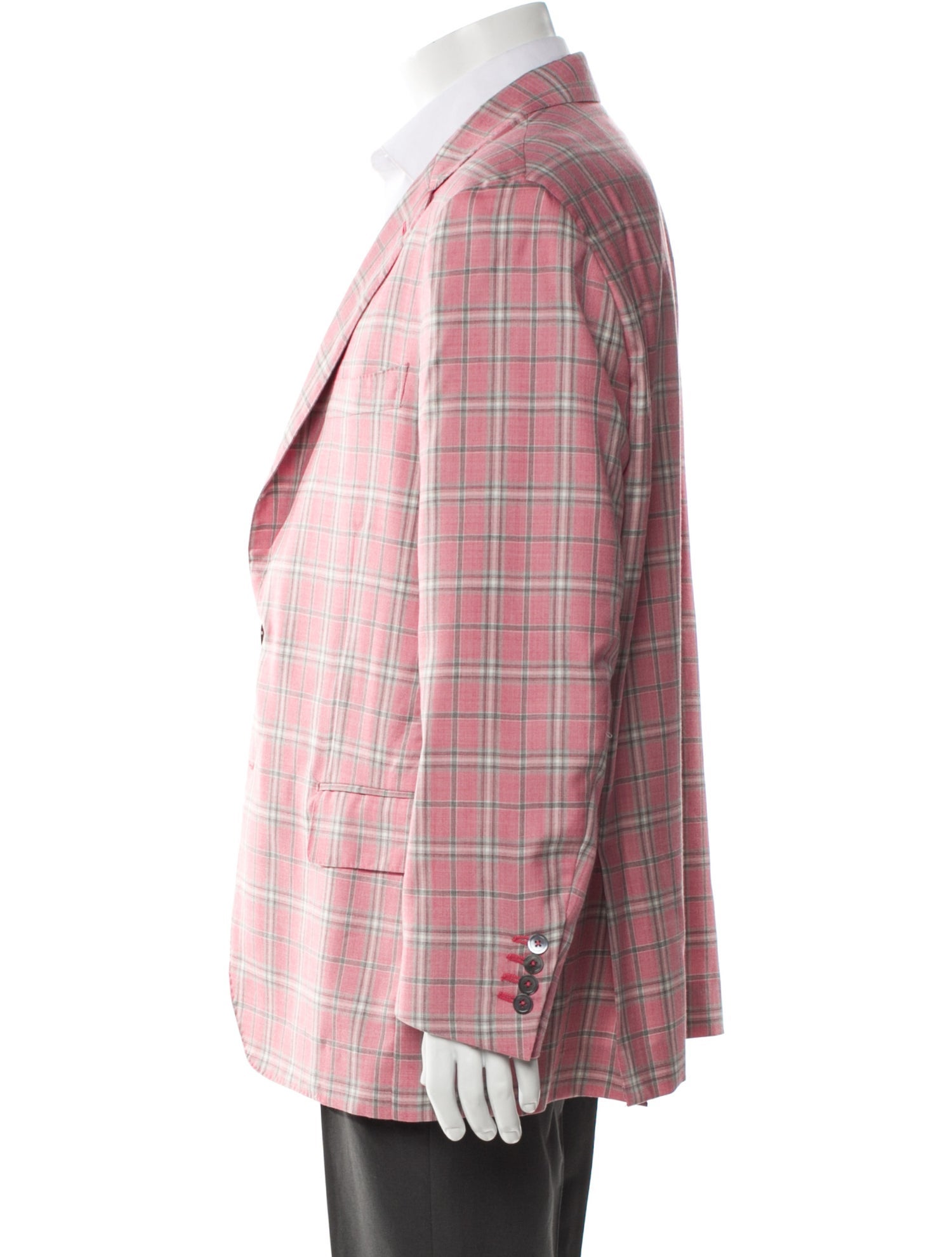 Isaia Cashmere Plaid Print Blazer w/ Tags