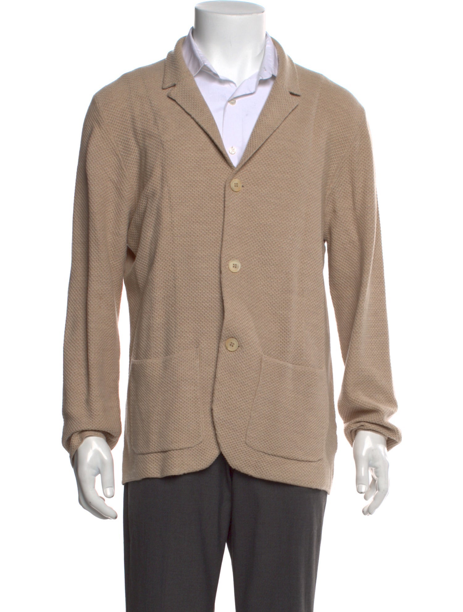 Isaia Wool Collar Cardigan