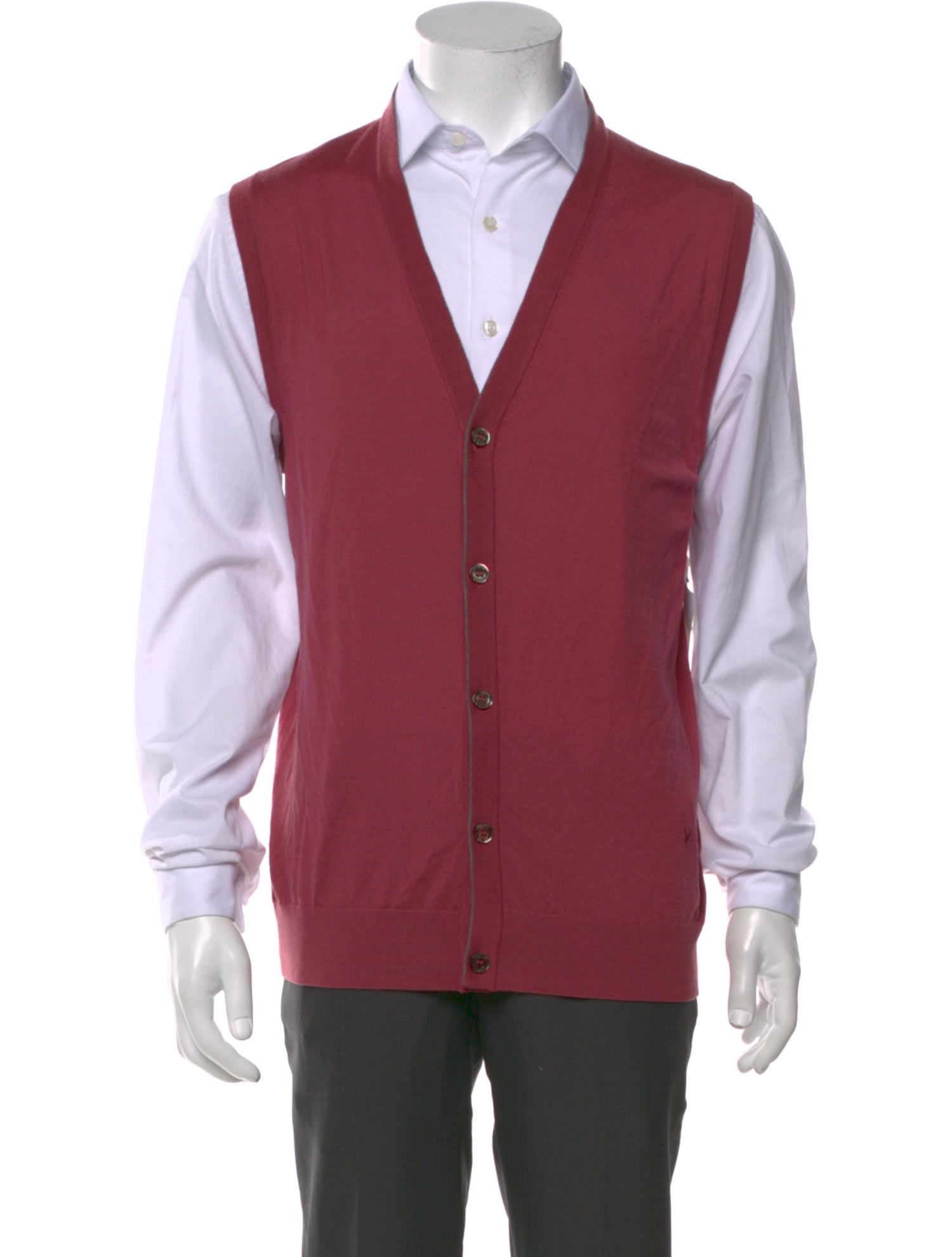 Isaia Merino Wool V-Neck Sweater Vest