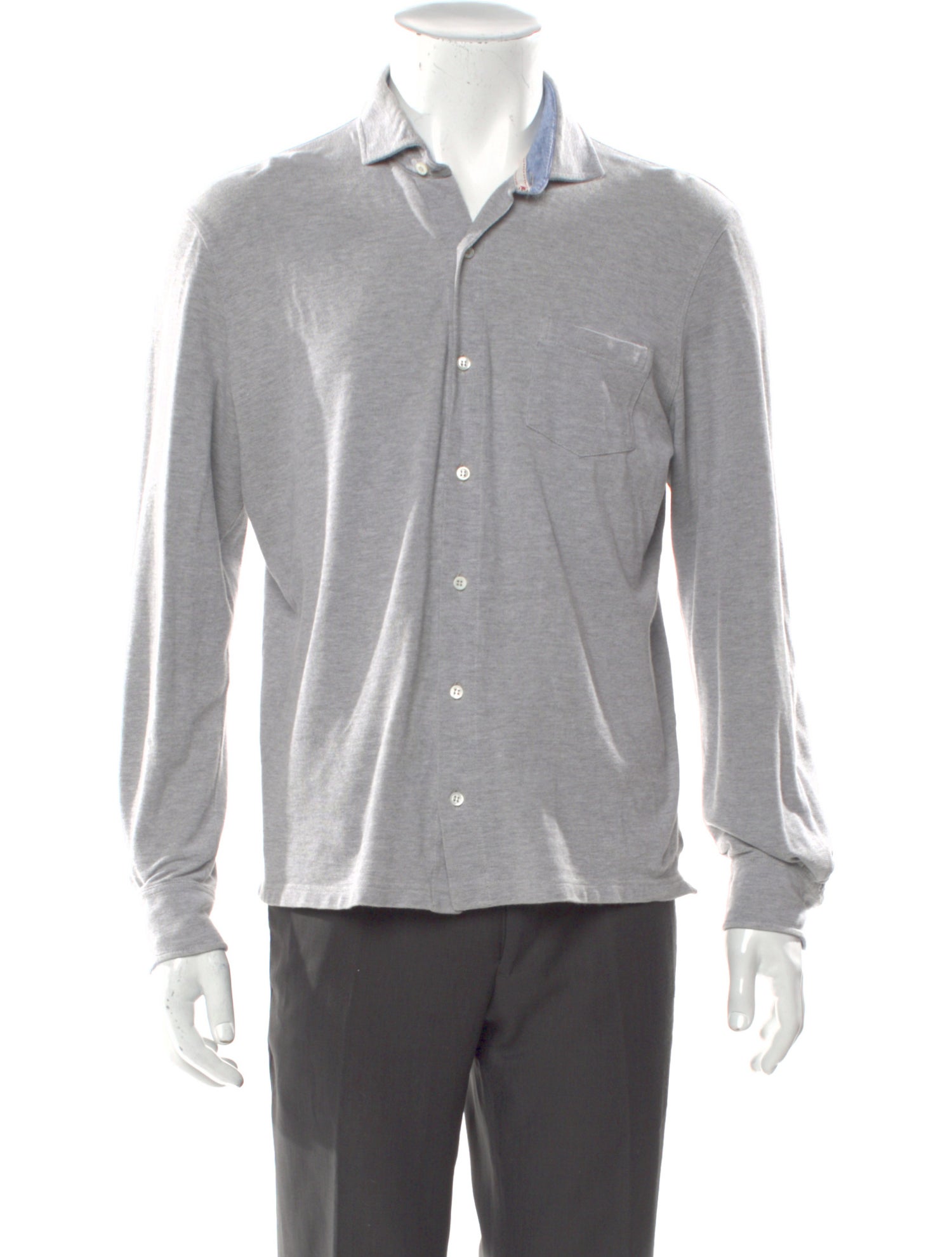 Isaia Collar Long Sleeve Polo Shirt
