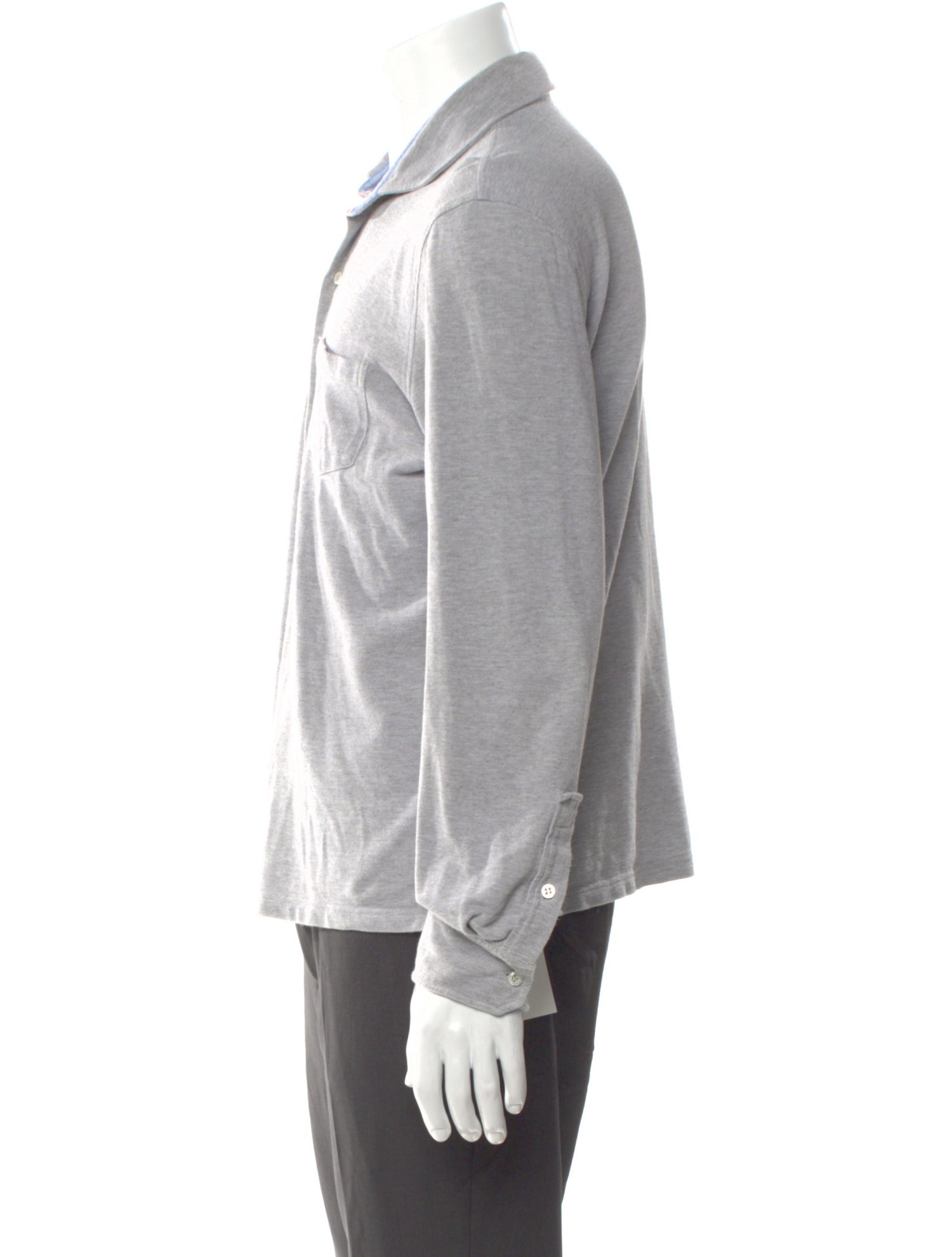 Isaia Collar Long Sleeve Polo Shirt