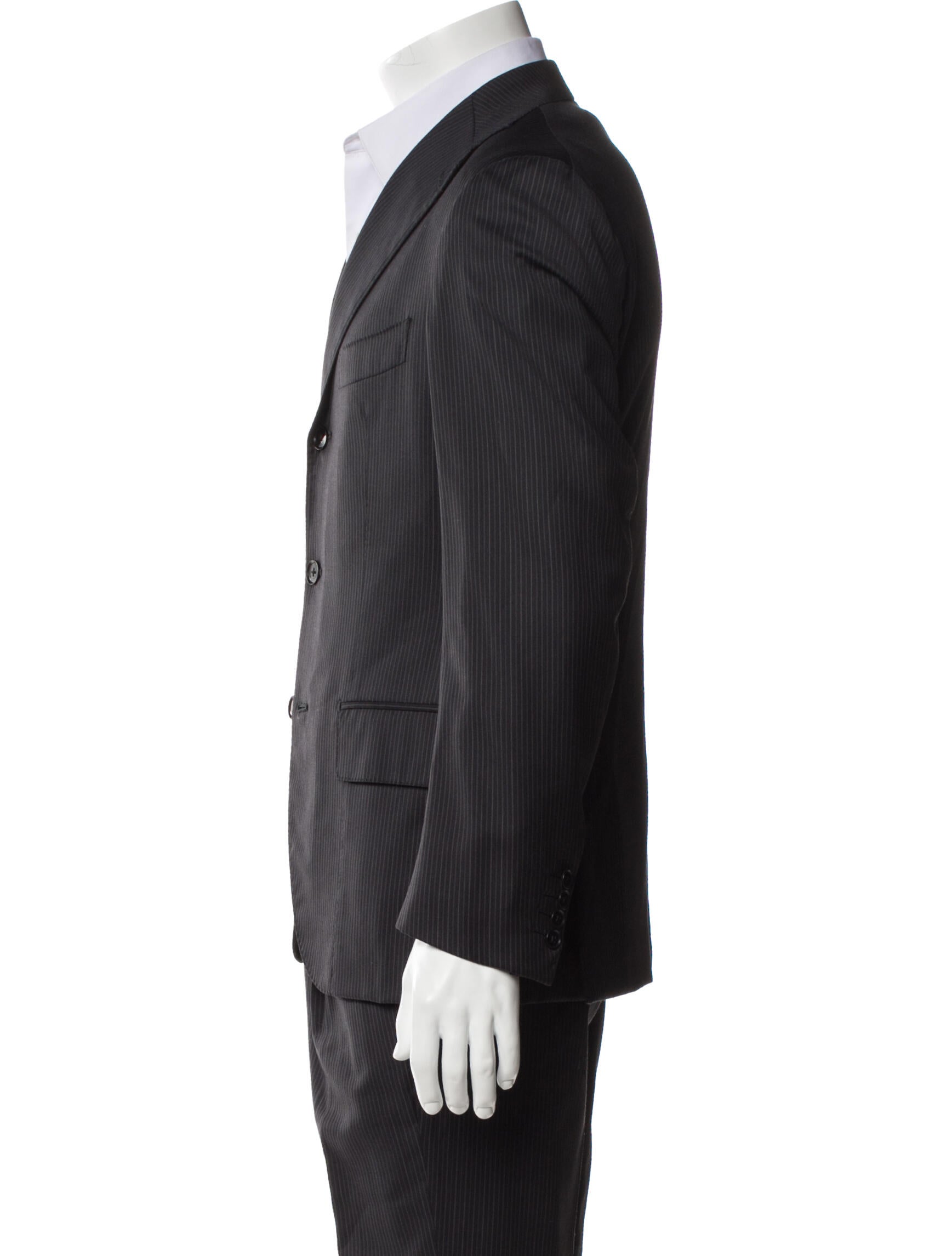 Isaia Wool Striped Two-Piece Suit