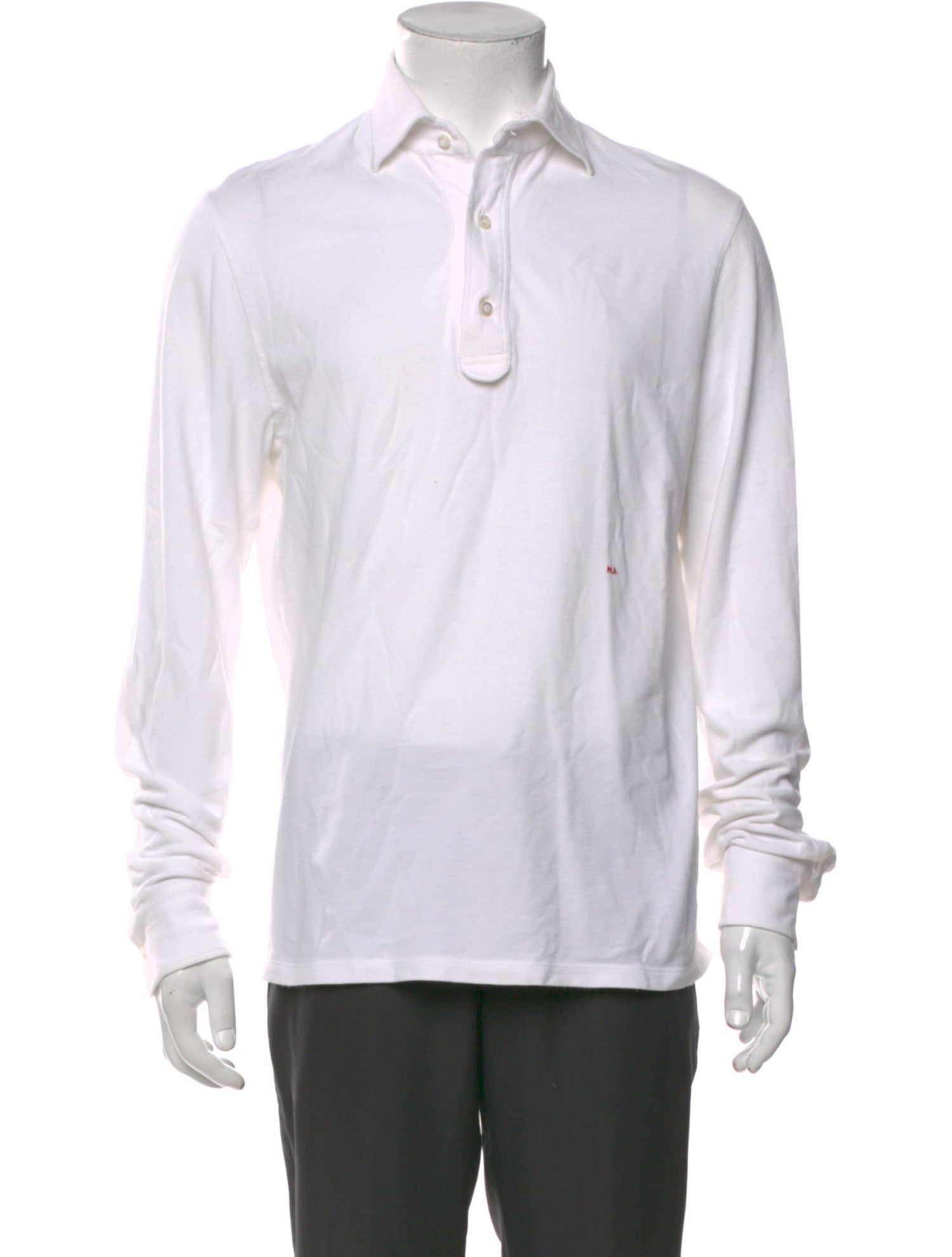 Isaia V-Neck Long Sleeve Polo Shirt