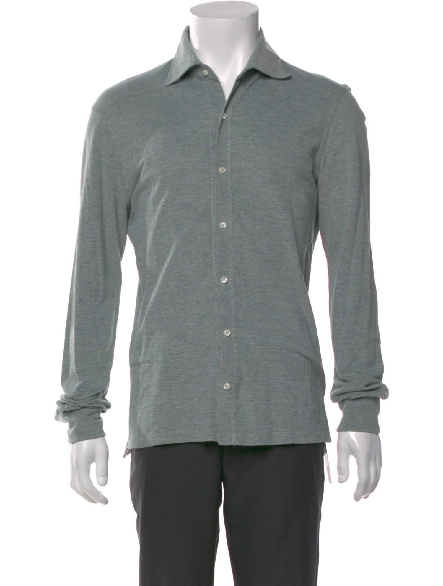 Isaia Collar Long Sleeve Polo Shirt