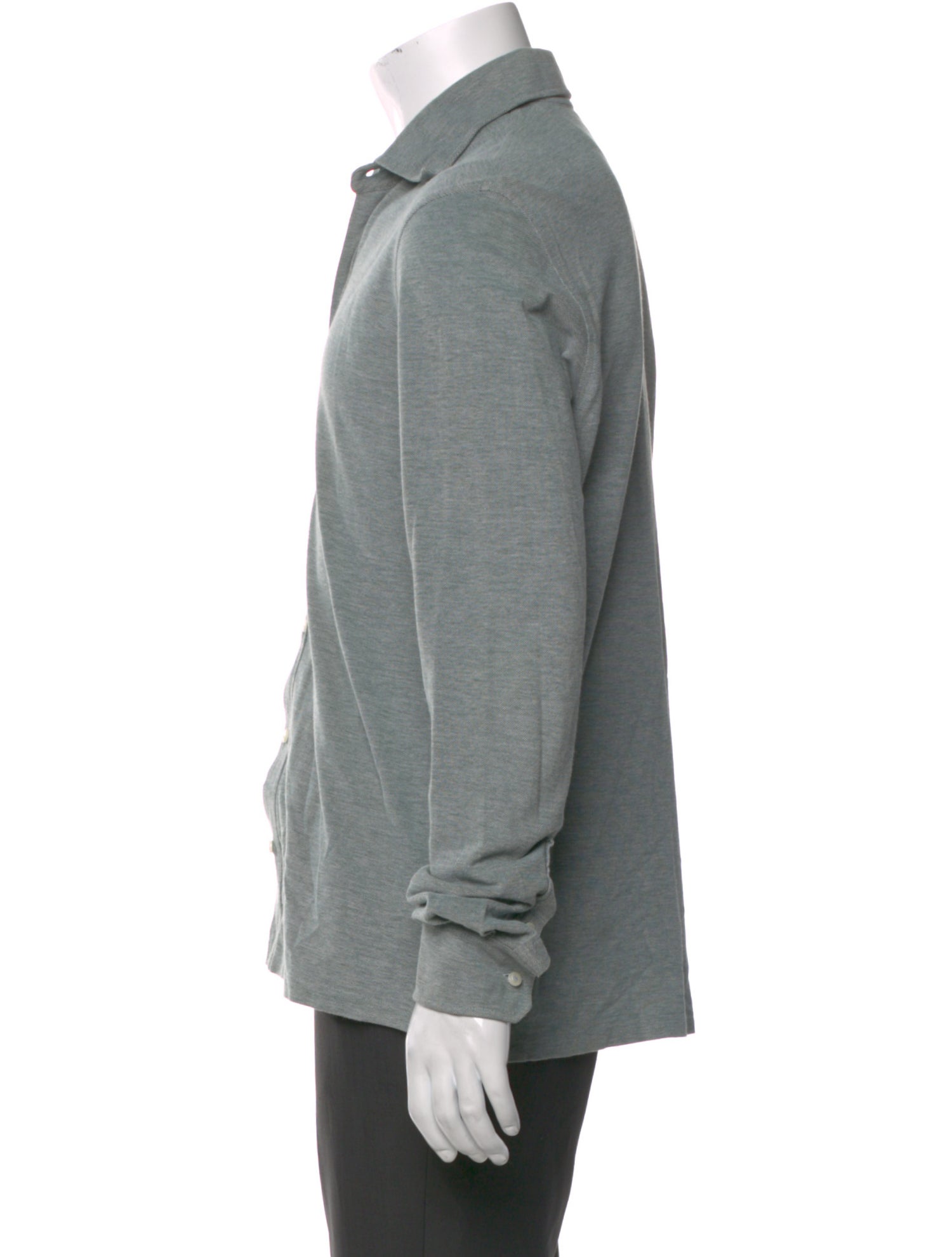 Isaia Collar Long Sleeve Polo Shirt