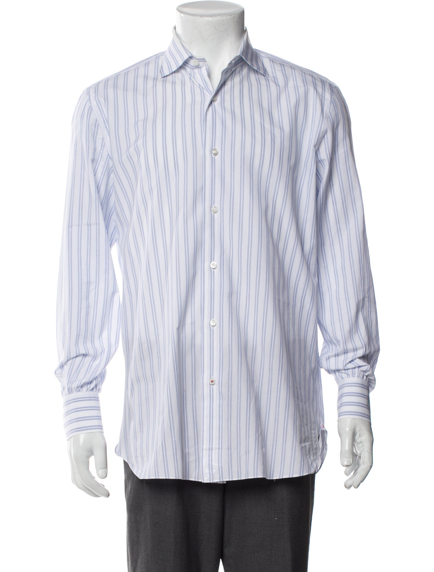 Isaia Striped Long Sleeve Dress Shirt