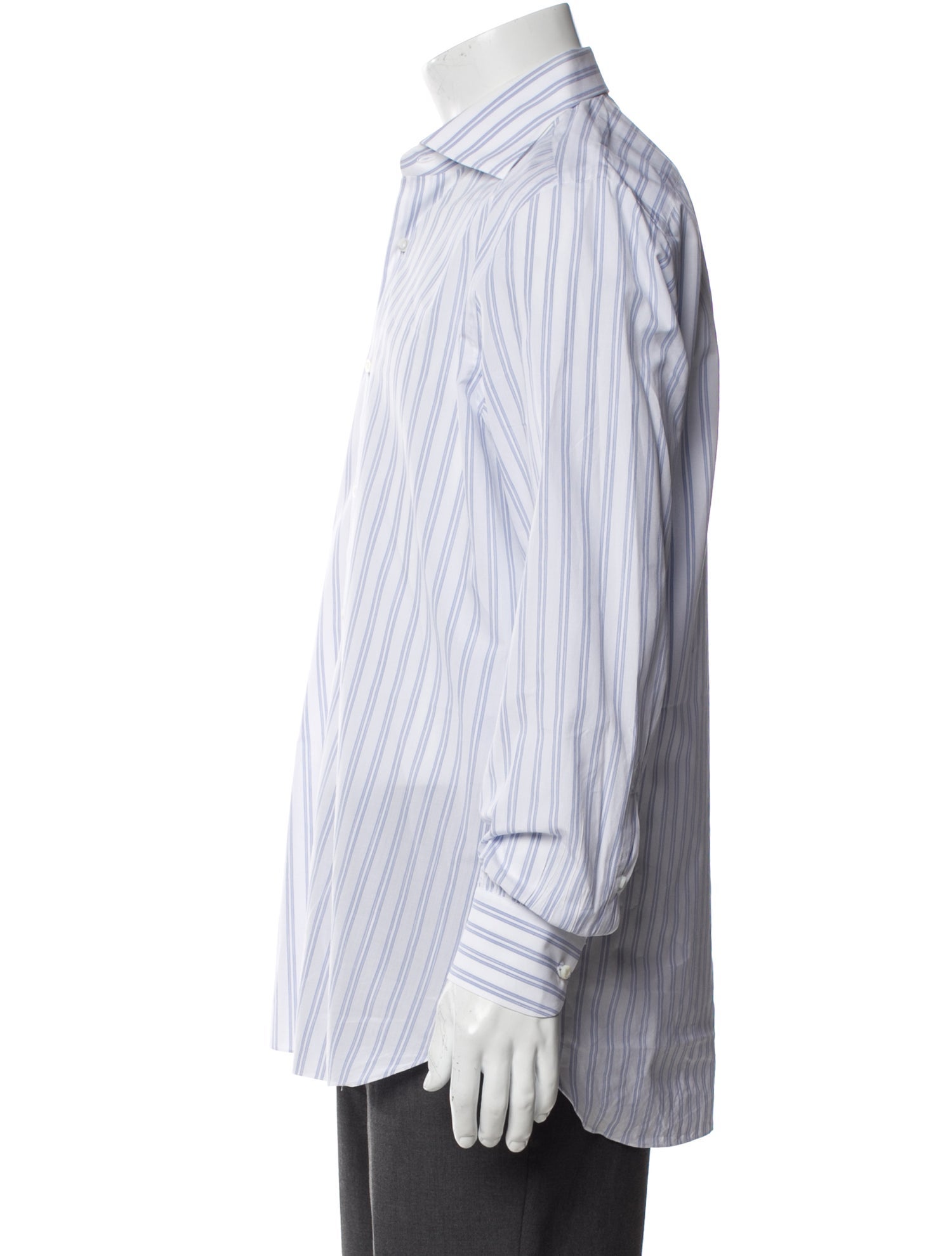 Isaia Striped Long Sleeve Dress Shirt