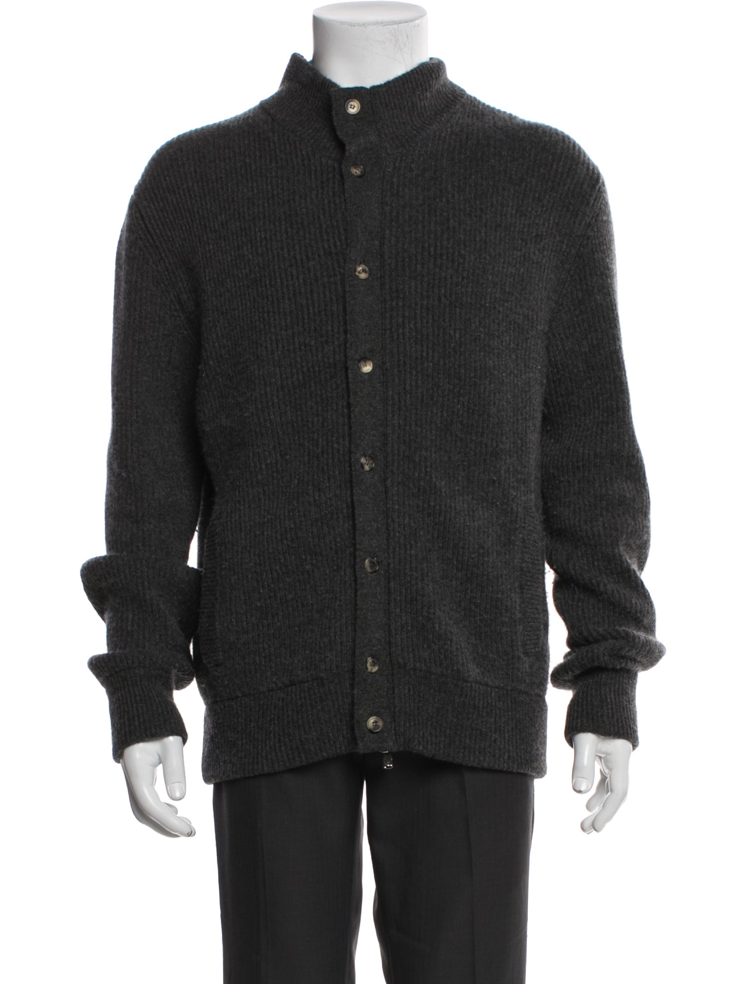 Isaia Cashmere Mock Neck Cardigan