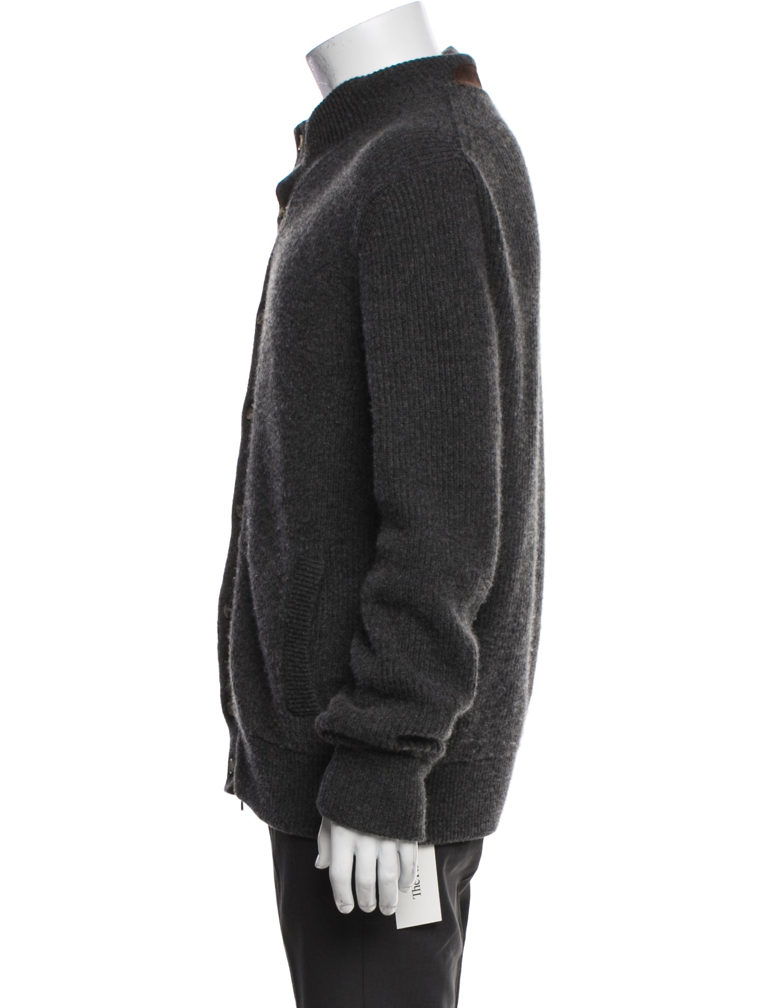 Isaia Cashmere Mock Neck Cardigan