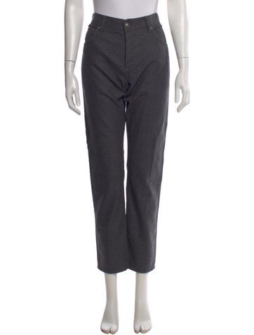 Pre-owned Isaia Wool Straight Leg Pants In Gray