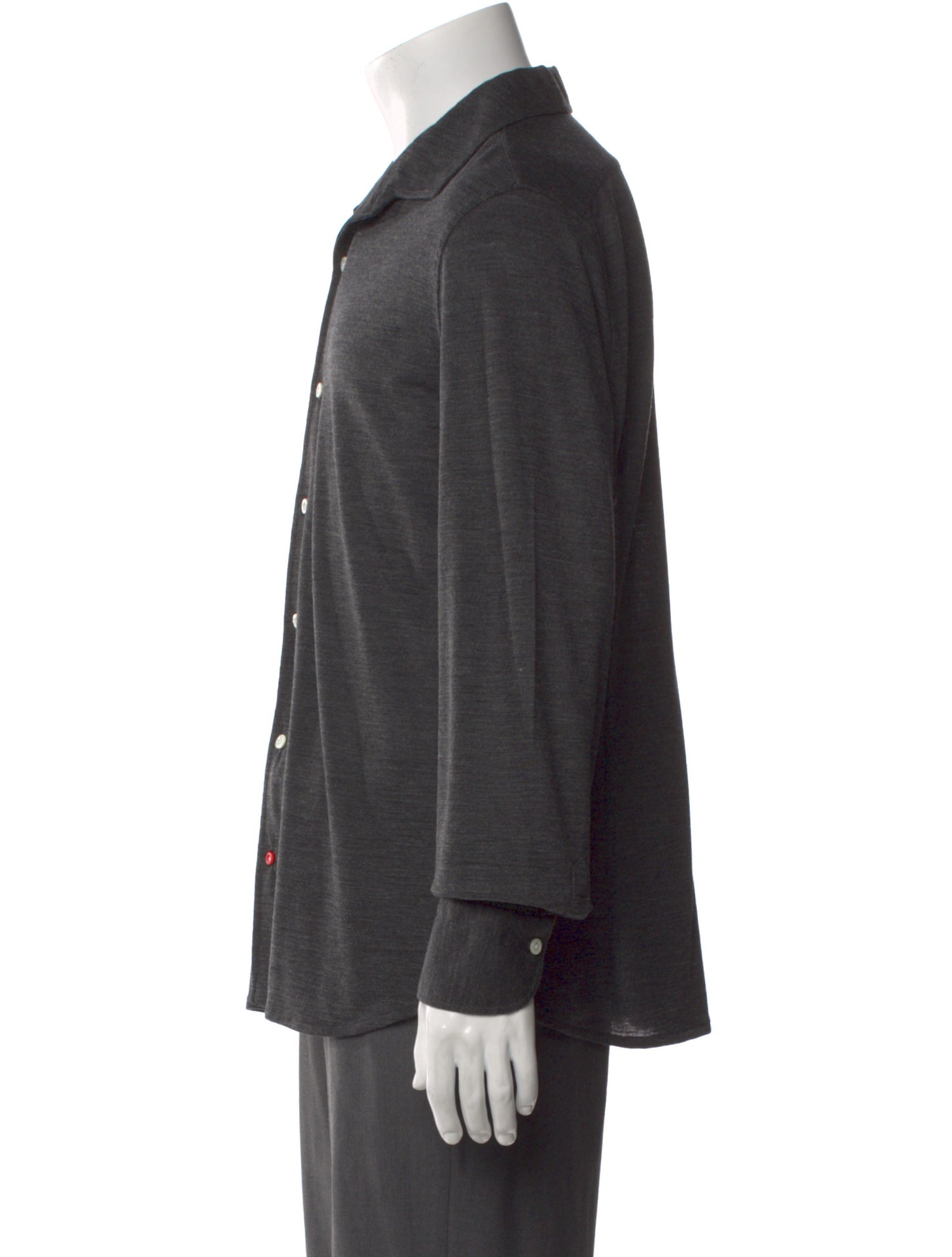 Isaia Wool Long Sleeve Dress Shirt