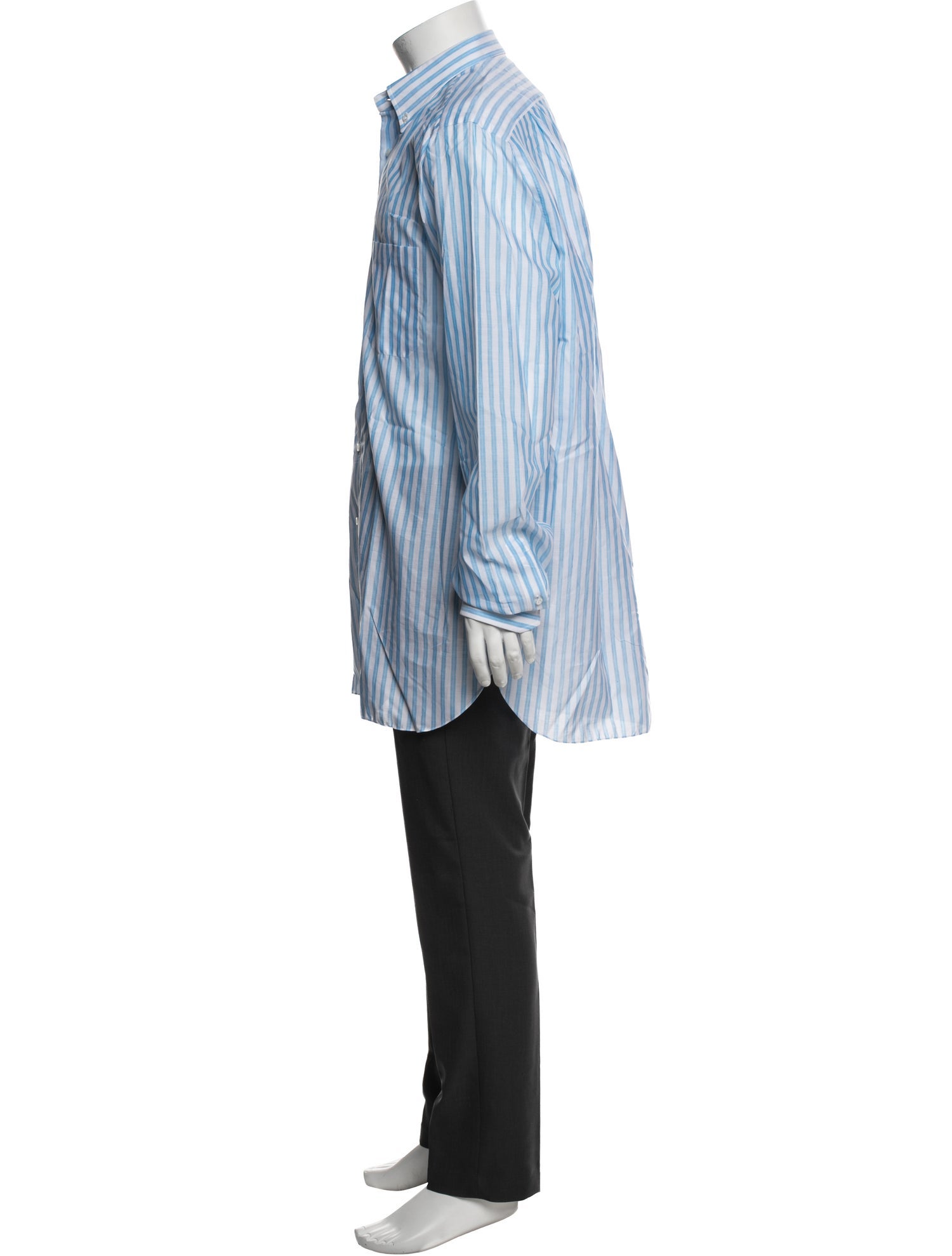 Isaia Striped Long Sleeve Dress Shirt