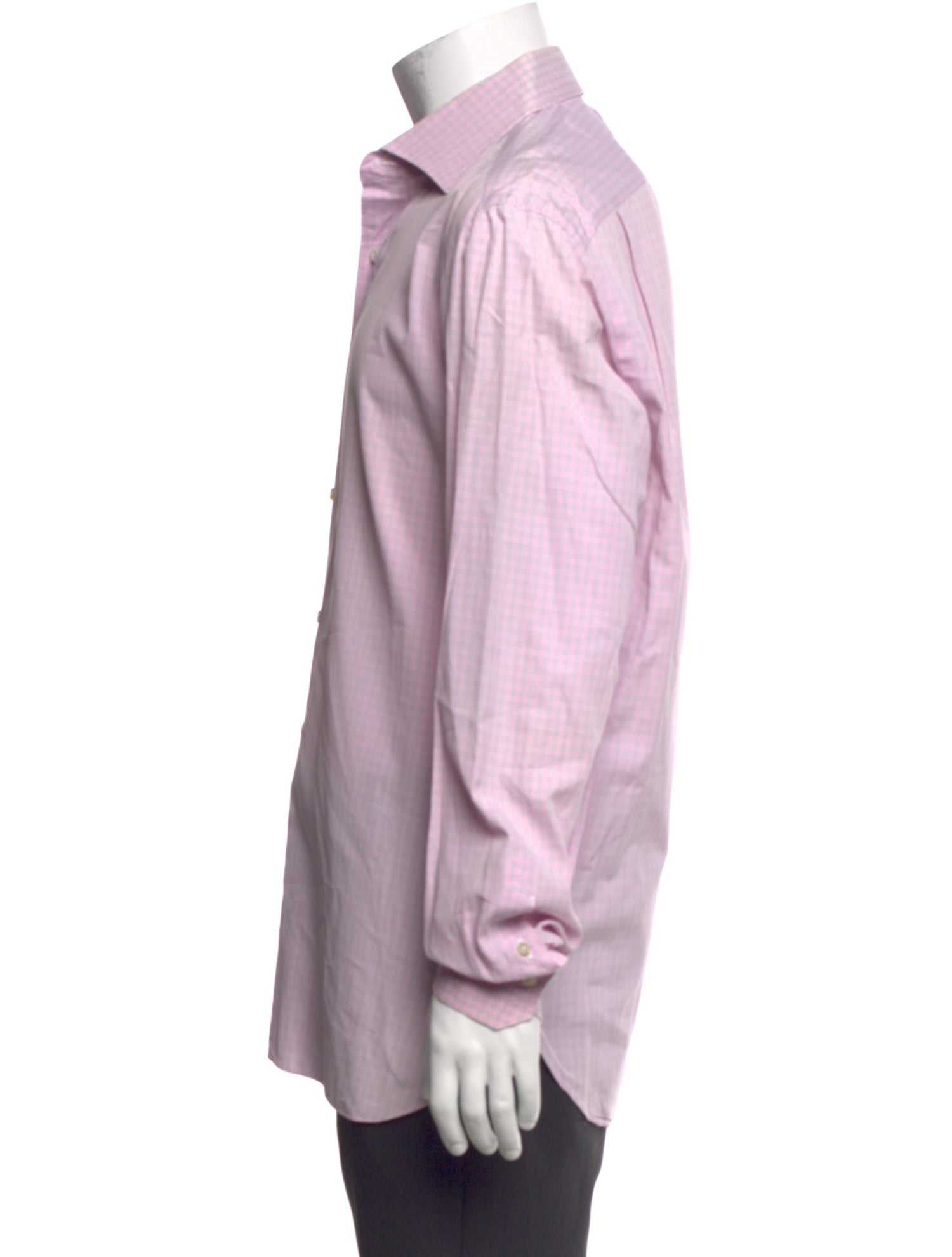 Isaia Plaid Print Long Sleeve Dress Shirt