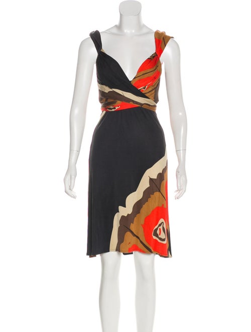 Issa Printed Jersey Dress Black