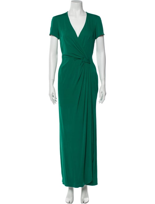 Issa Silk Long Dress Green