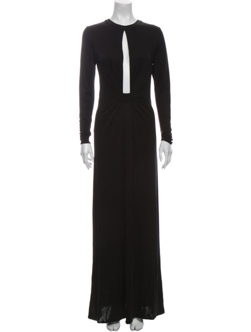 Issa Silk Long Dress Black