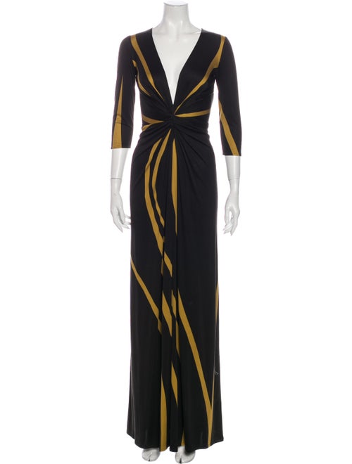 Issa Silk Long Dress Black