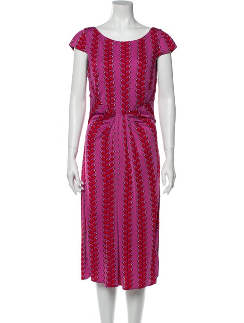 Issa Printed Midi Length Dress Purple