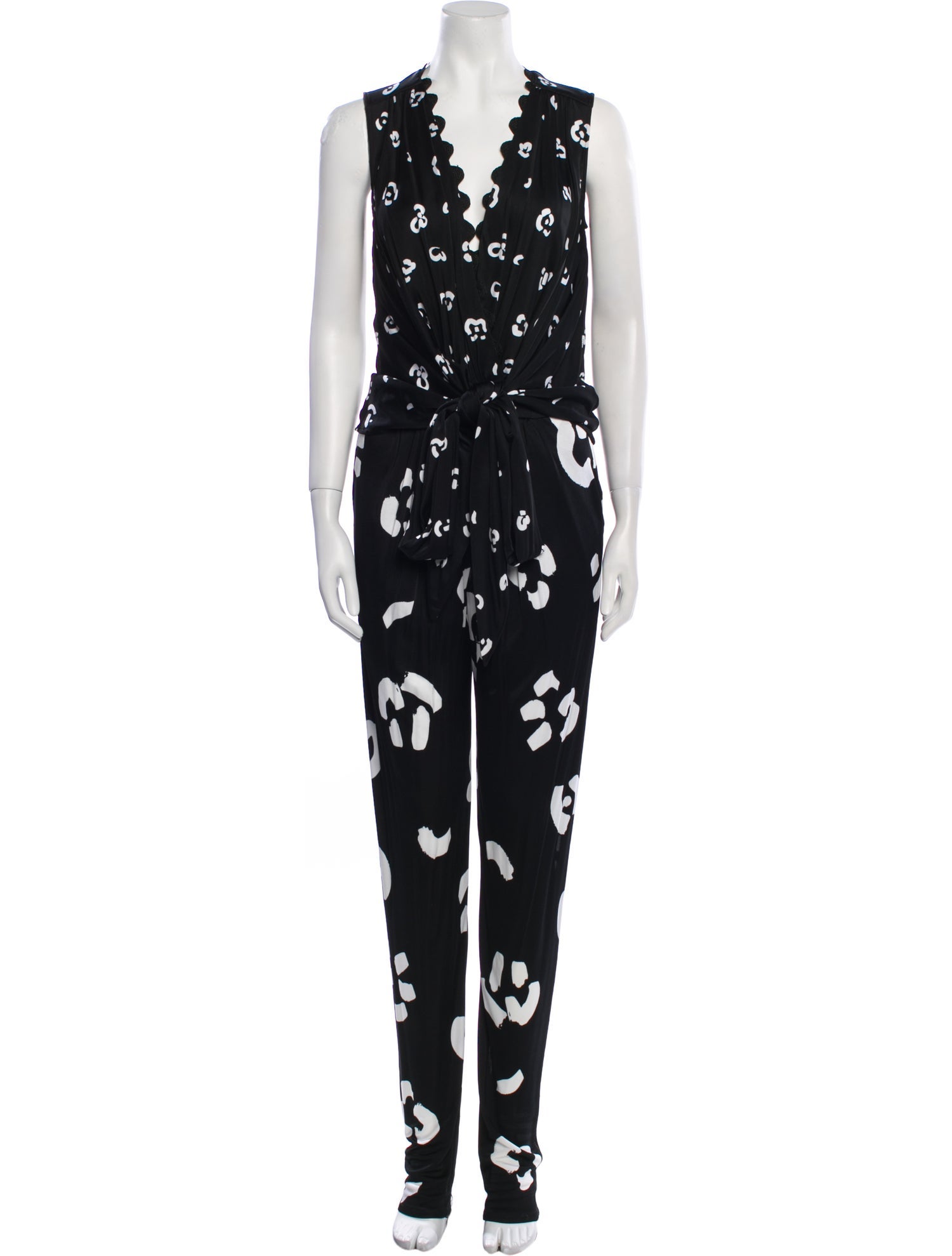 Issa Printed V-Neck Jumpsuit