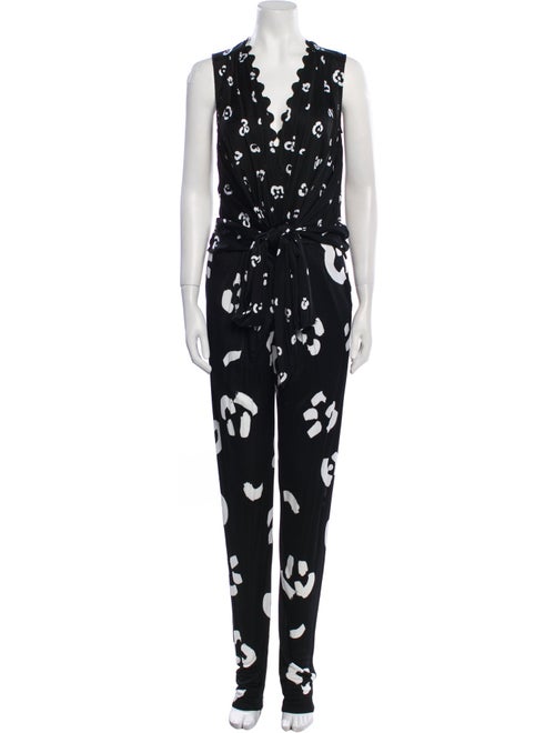 Issa Printed V-Neck Jumpsuit