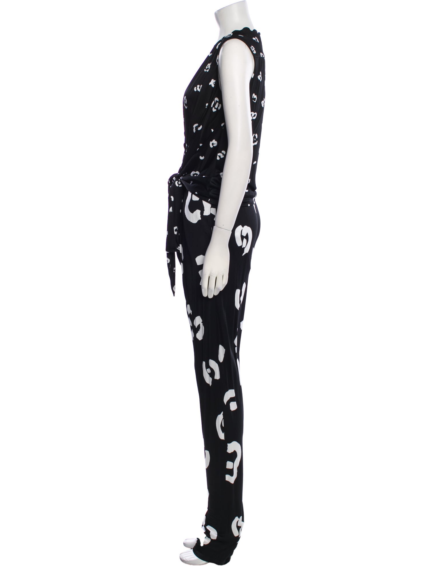 Issa Printed V-Neck Jumpsuit