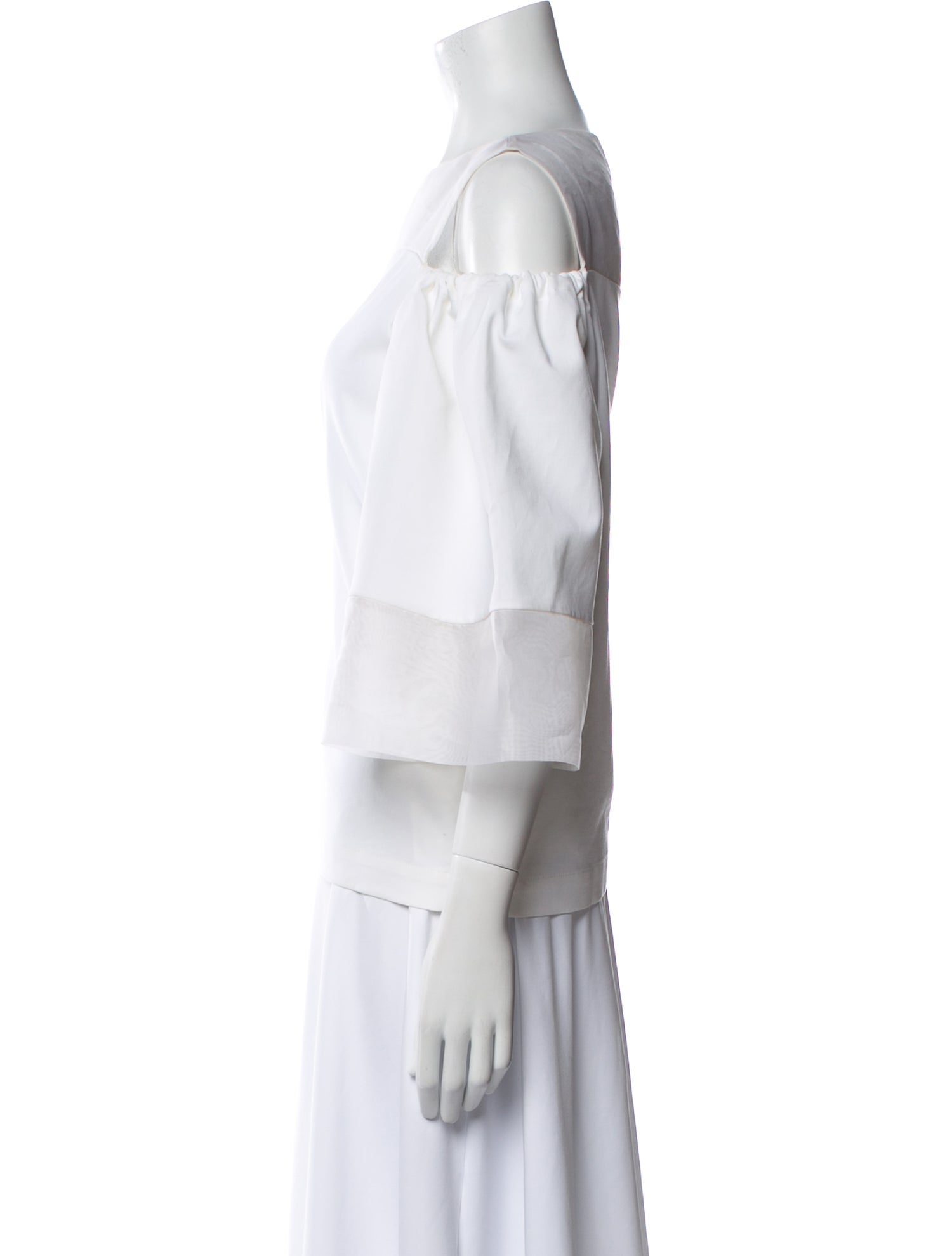 Issa Bateau Neckline Three-Quarter Sleeve Blouse