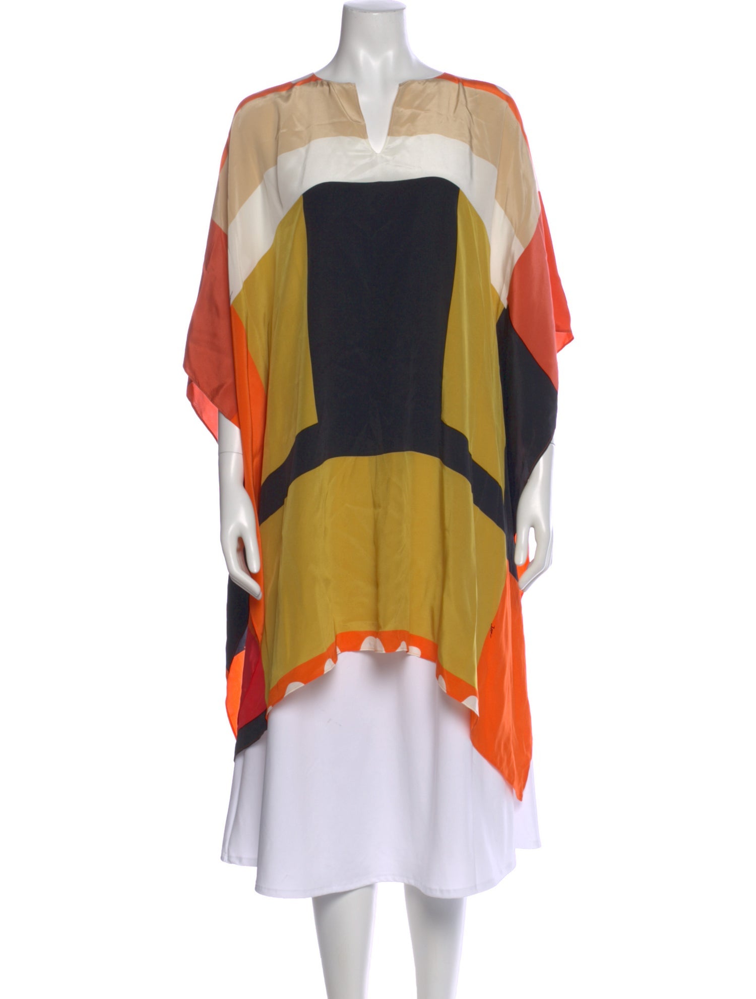 Issa Silk Colorblock Pattern Top