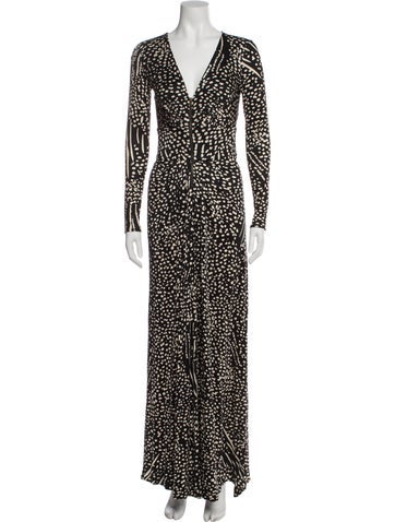 Pre-owned Issa Printed Long Dress In Multi