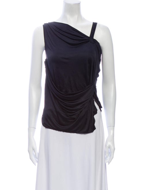 Issey Miyake Asymmetrical Sleeveless Top Blue