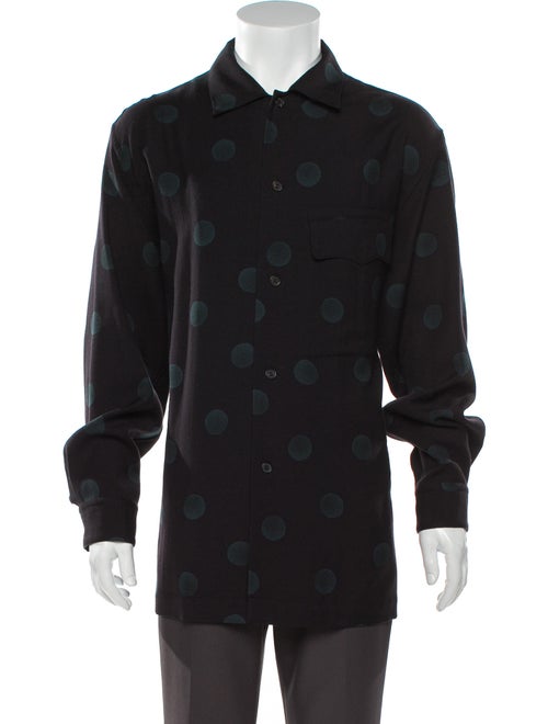 Issey Miyake Wool Polka Dot Print Shirt Wool