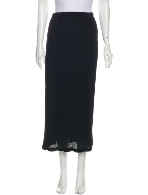 Issey Miyake Pleated Accents Midi Length Skirt Bla