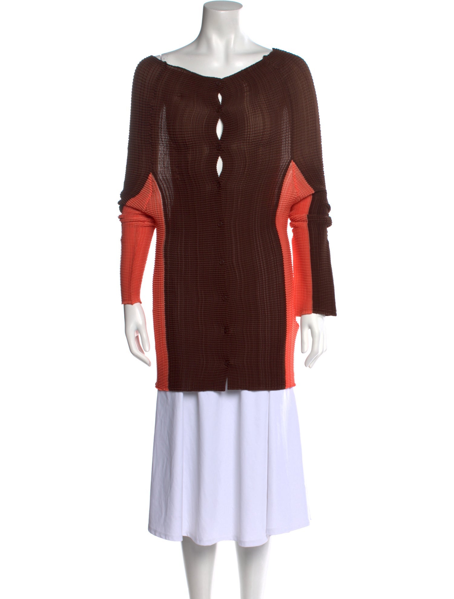 Issey Miyake Bateau Neckline Long Sleeve Tunic