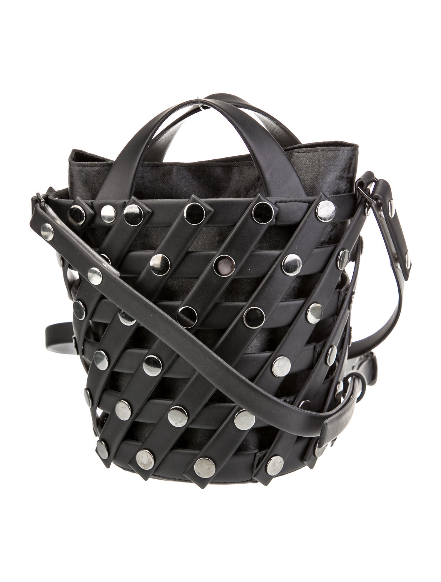 Issey Miyake Studded Leather Bucket Bag