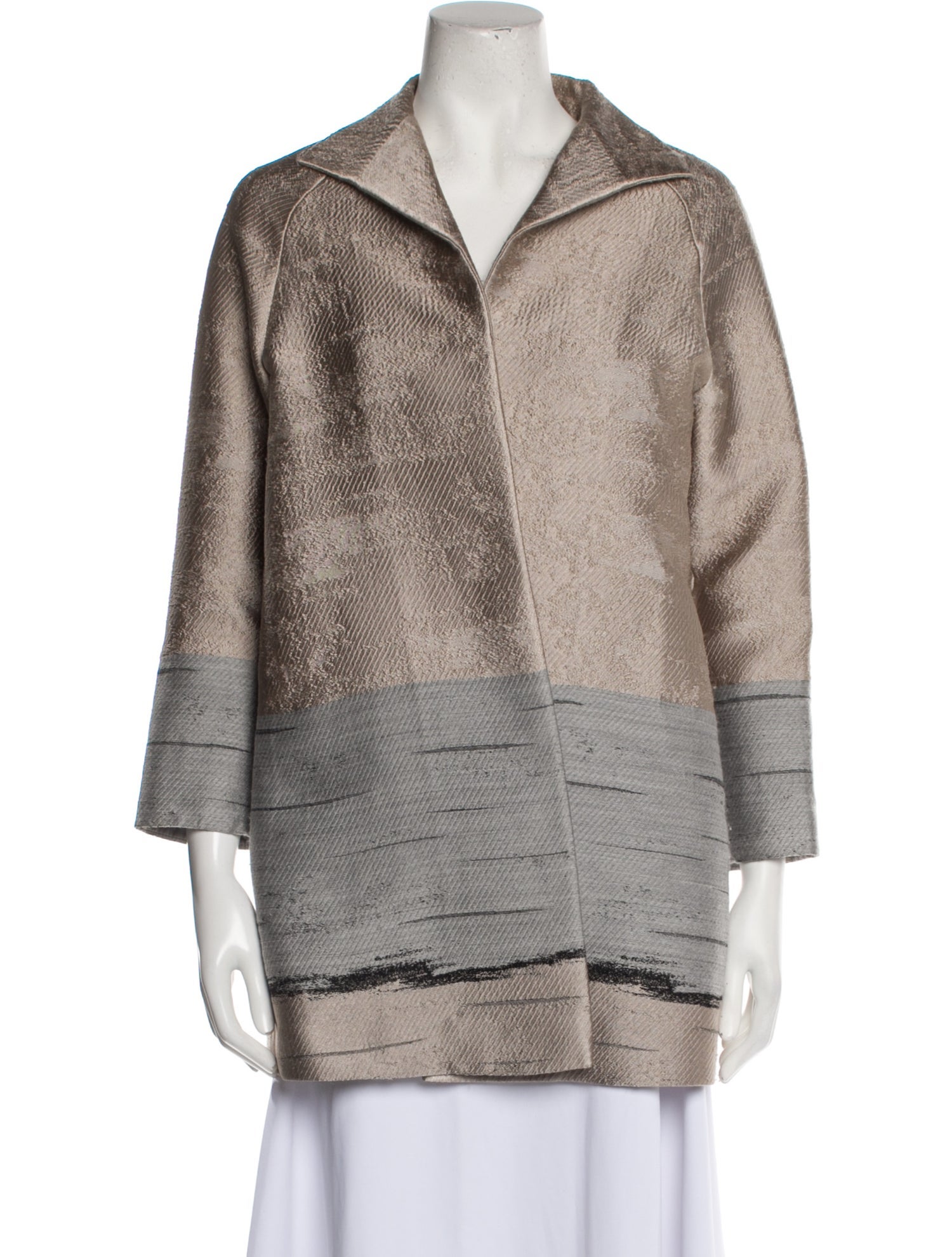 Lafayette 148 Colorblock Pattern Coat