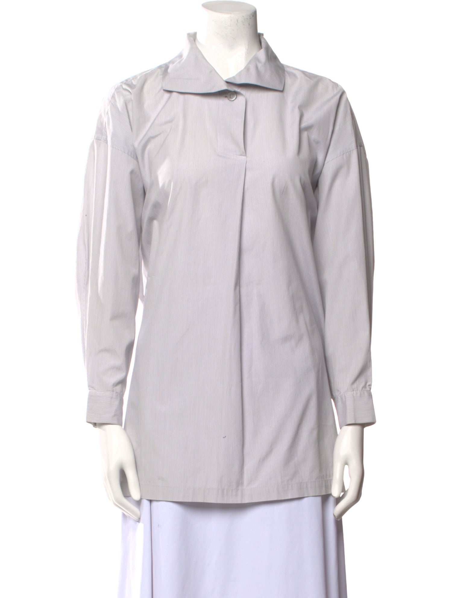 Issey Miyake Long Sleeve Button-Up Top