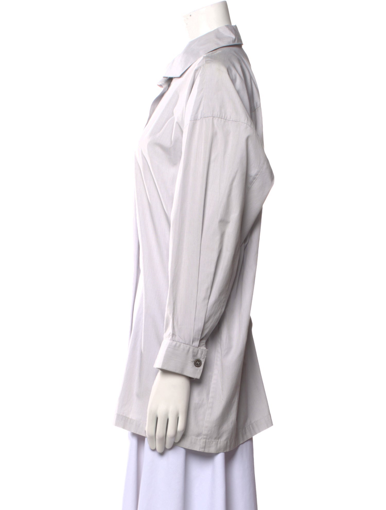 Issey Miyake Long Sleeve Button-Up Top