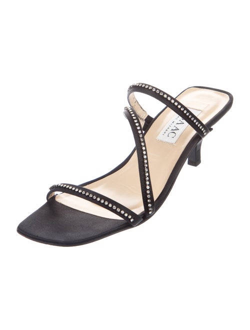 Issey Miyake Satin Crystal Embellishments Slides