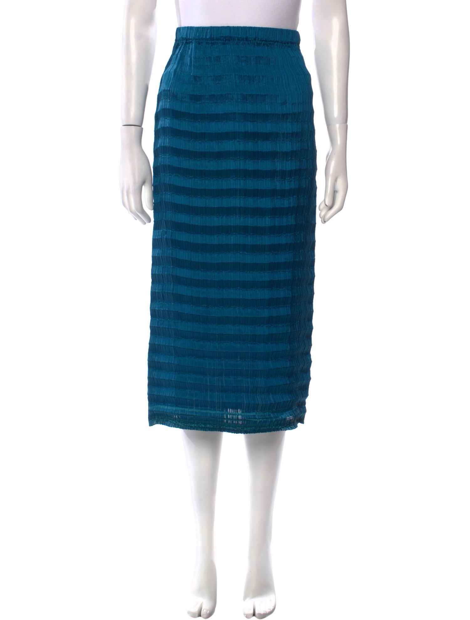 Issey Miyake Striped Midi Length Skirt