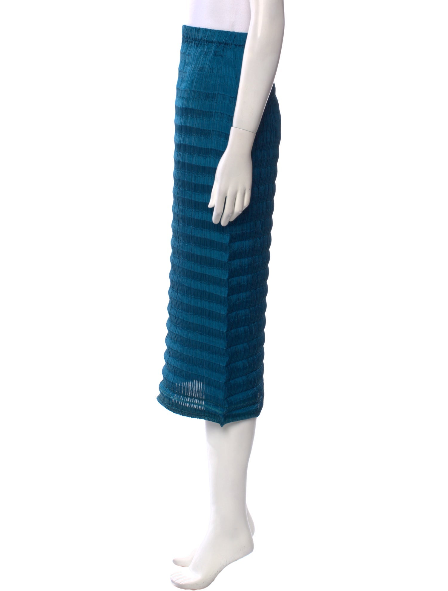 Issey Miyake Striped Midi Length Skirt