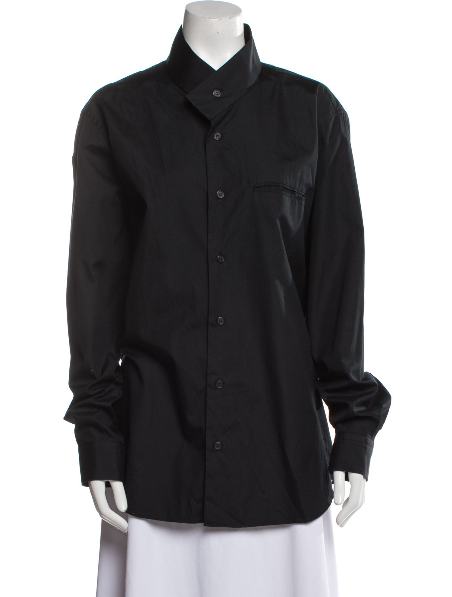 Issey Miyake Long Sleeve Button-Up Top