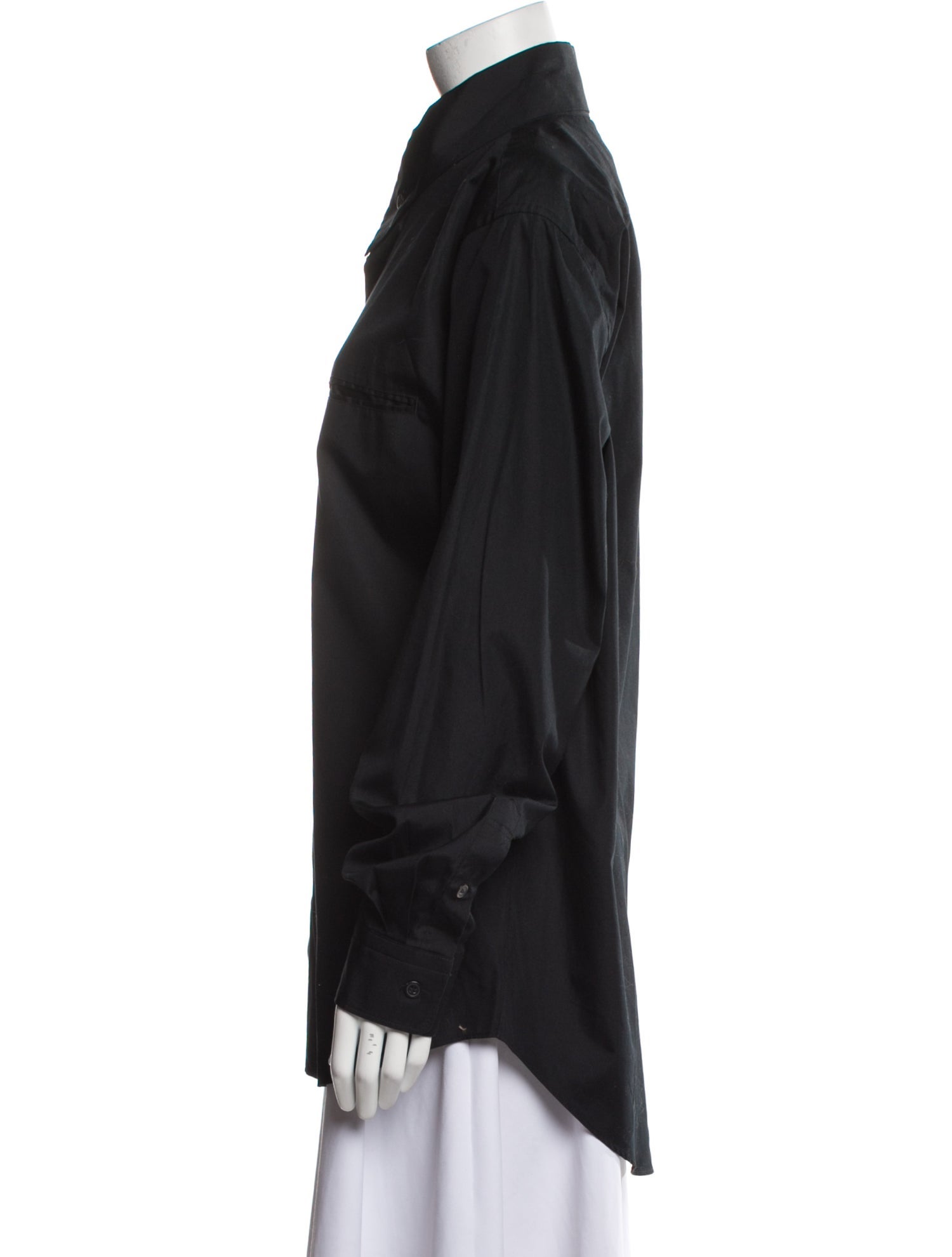 Issey Miyake Long Sleeve Button-Up Top