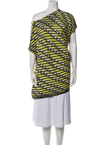 Issey Miyake Tops Printed One-Shoulder Tunic M