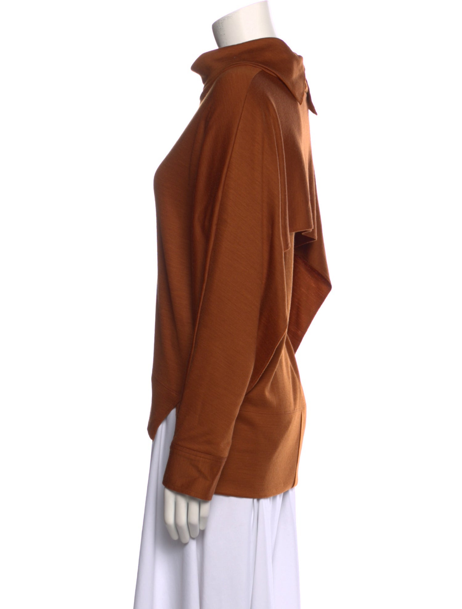 Issey Miyake Wool Cowl Neck Sweater