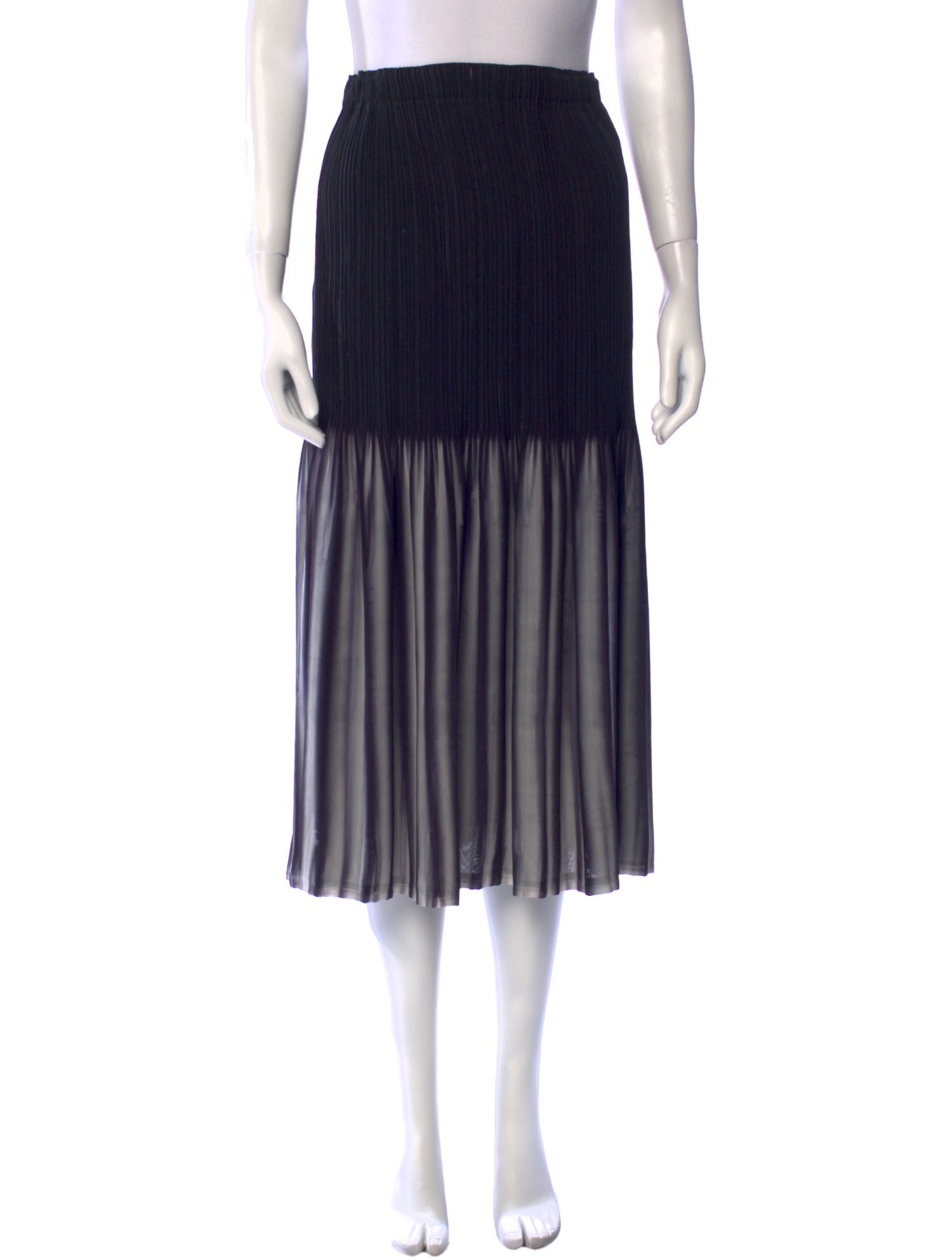 Issey Miyake Striped Midi Length Skirt
