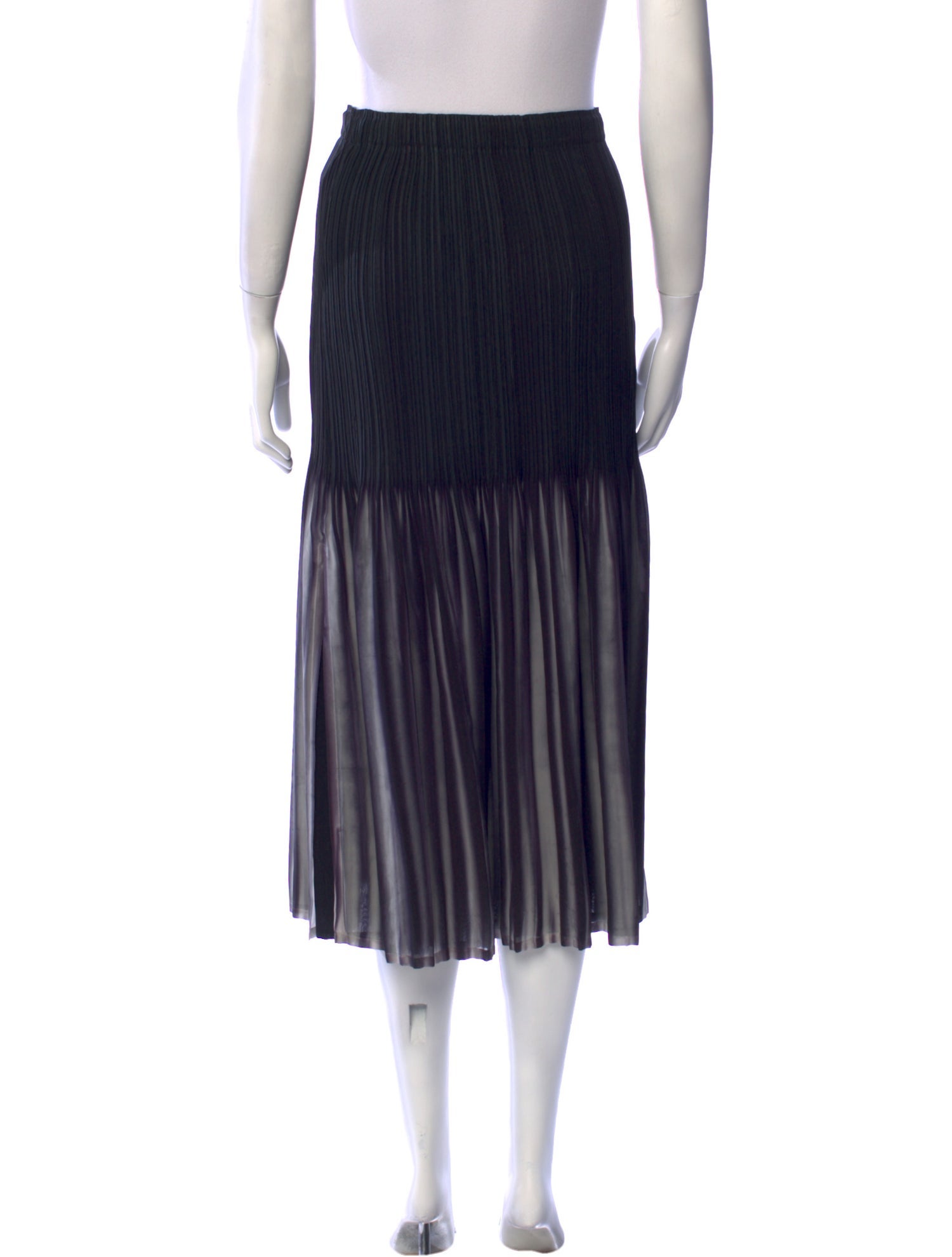 Issey Miyake Striped Midi Length Skirt