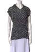 Issey Miyake Polka Dot Print V-Neck Button-Up Top