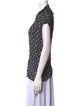 Issey Miyake Polka Dot Print V-Neck Button-Up Top