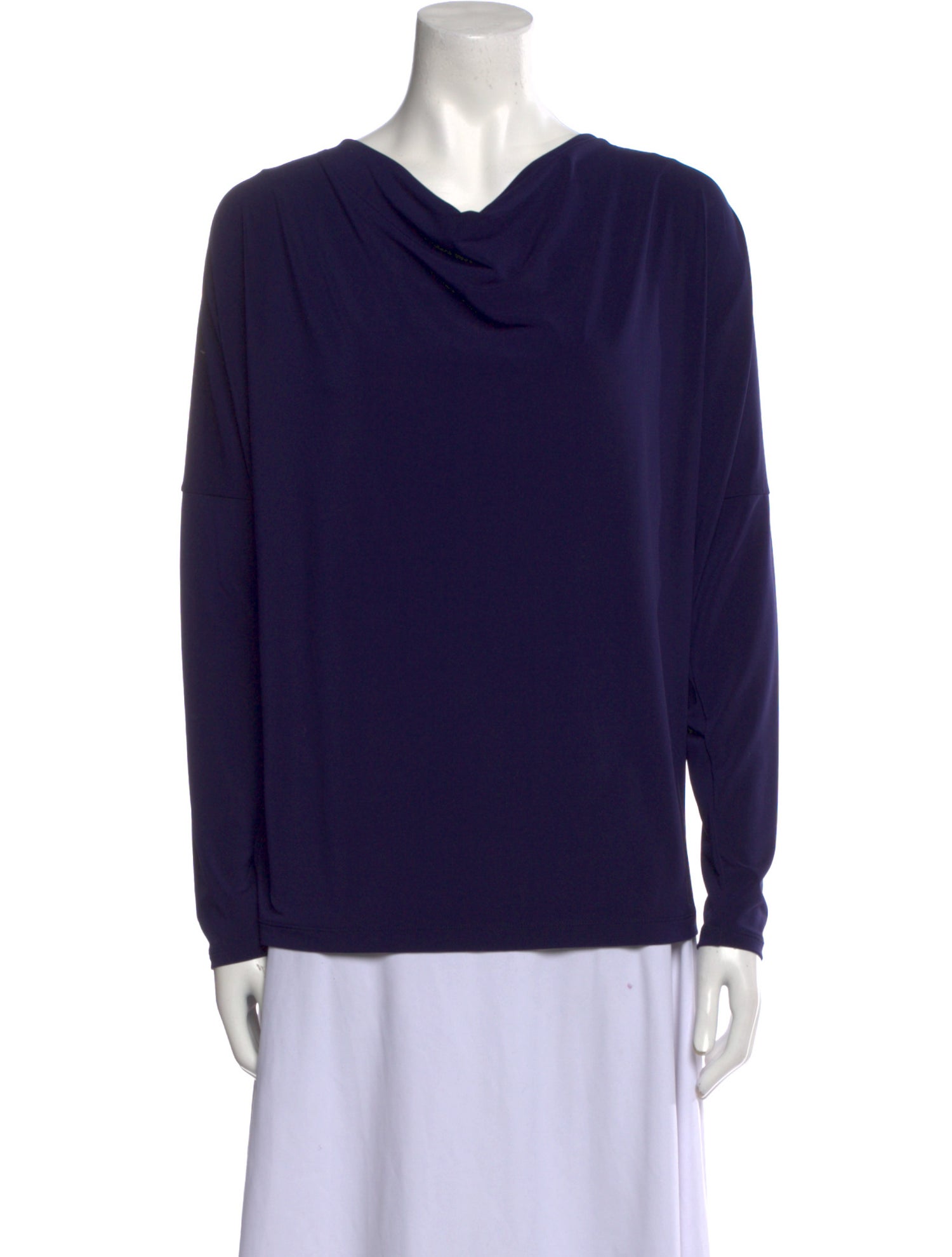 Issey Miyake Cowl Neck Long Sleeve Top